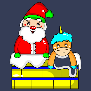 Motiv Kuscheltier, Einhorn, Weihnachtsmann