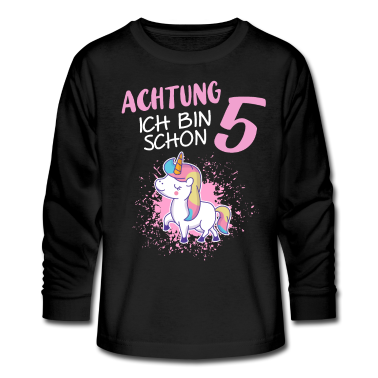 Einhörner Langarmshirt - achtung ich bin schon 5 einhorn