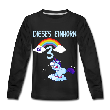 Einhörner Langarmshirt - 3. Geburtstag Einhorn