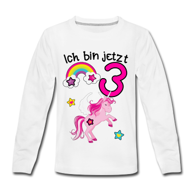 Einhörner Langarmshirt - ich bin jetzt 3 Einhorn