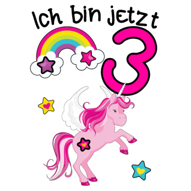 Motiv ich bin jetzt 3 Einhorn