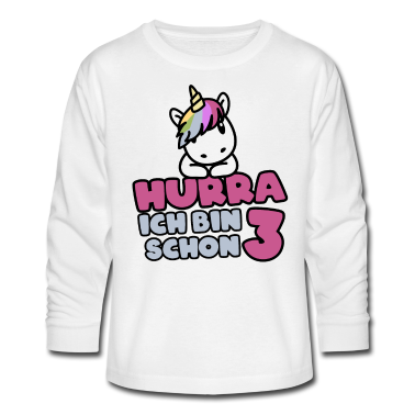 Einhörner Langarmshirt - 3. Geburtstag Einhorn