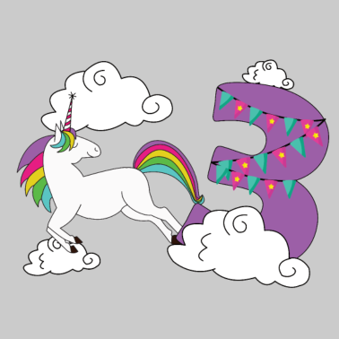 Motiv 3.Jahre Einhorn Mädchen Süß Einhörner Magisch