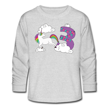 Einhörner Langarmshirt - 3.Jahre Einhorn Mädchen Süß Einhörner Magisch