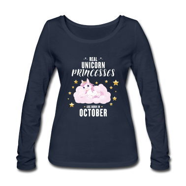 Einhörner Langarmshirt - Einhorn! Unicorn! Geburtstag / Birthday October