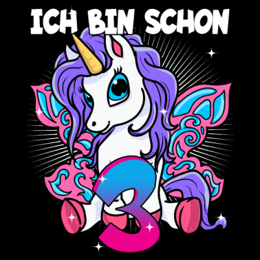 Motiv Ich bin schon 3 Einhorn Geburtstag Pferd Geschenk