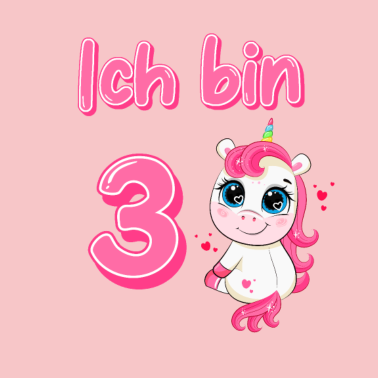 Motiv 3. Geburtstag Einhorn mädchen