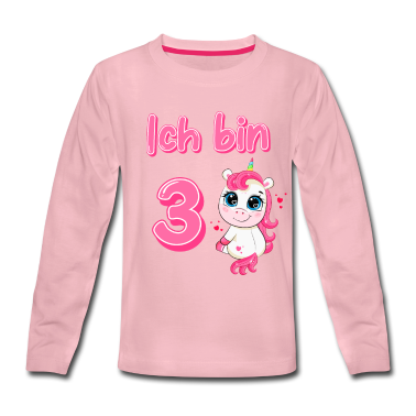 Einhörner Langarmshirt - 3. Geburtstag Einhorn mädchen
