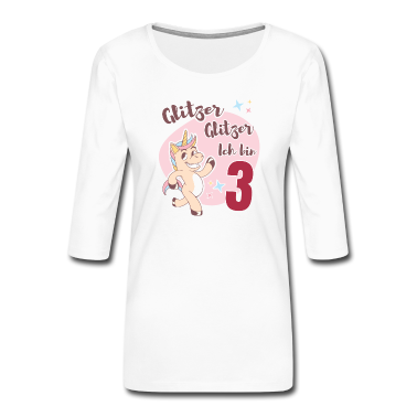 Einhörner Langarmshirt - Ich bin 3 drei Jahre Geburtstag Einhorn