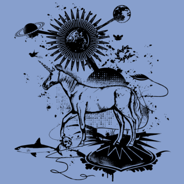 Motiv surreales Einhorn