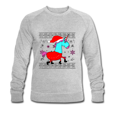 Einhörner Pullover - Einhorn merry christmas pixel