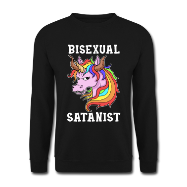 Einhörner Pullover - Satanismus Bisexuell Geschenk Einhorn Bi Pride