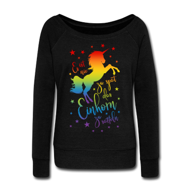 Einhörner Pullover - Einhorn satteln Spruch Regenbogen Sterne bunt