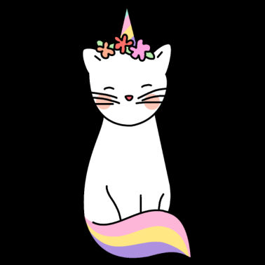 Motiv Katze Einhorn Bunt