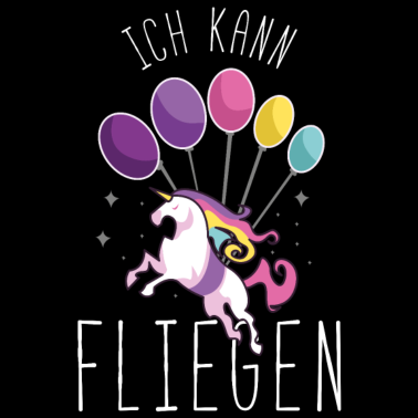 Motiv einhorn luftballons spruch lustig fliegen