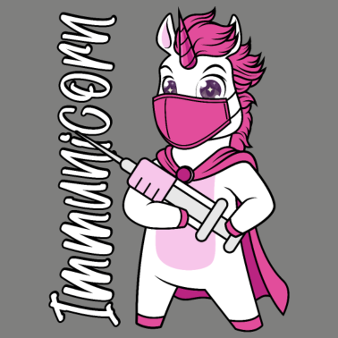 Motiv Geimpft Impfung Einhorn Spritze Maske Immunicorn