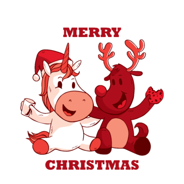 Motiv Weihnachten lustige Nikolaus X-Mas Einhorn Rentier