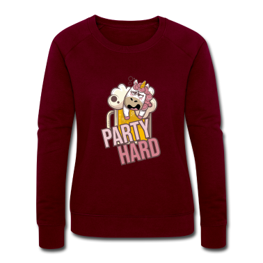 Einhörner Pullover - Party Hard Motto Party Einhorn Bier Partnerlook