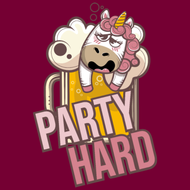 Motiv Party Hard Motto Party Einhorn Bier Partnerlook