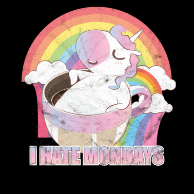 Motiv I Hate Mondays Einhorn Kaffee T-Shirt