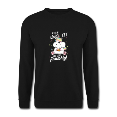 Einhörner Pullover - Bin nicht fett nur flauschig Einhorn dick lustig