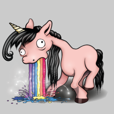Motiv Kotzendes Einhorn Regenbogen