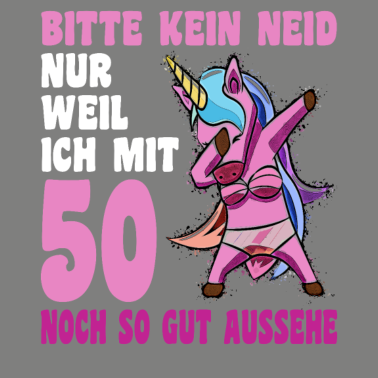 Motiv 50. Geburtstag 50 Jahre Einhorn mit Walker Stock