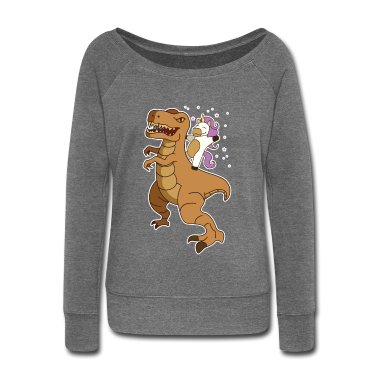 Einhörner Pullover - Einhorn reitet Dino Shirt