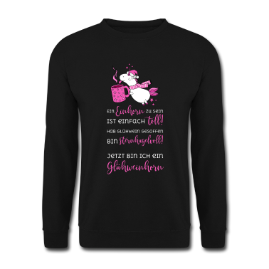 Einhörner Pullover - Einhorn Glühweinhorn sternhagelvoll toll Spruch pk