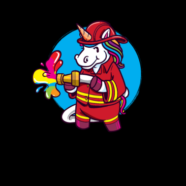 Motiv Süße Feuerwehrmann Unicorn Kids