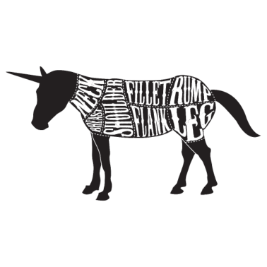 Motiv Lustiges Einhorn Fleischteile