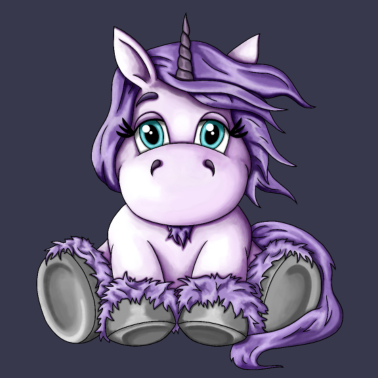 Motiv Zuckersüßes lila Einhorn flauschiges Fabelwesen