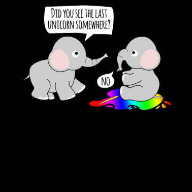 Motiv Totes Einhorn m. Elefant Spruch