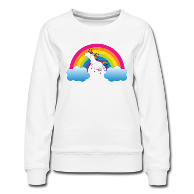 Einhörner Pullover - Regenbogen mit Einhorn