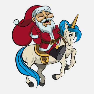 Motiv Santa Reiten Einhorn Weihnachten Geschenk