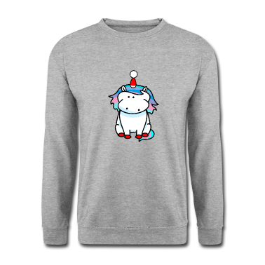 Einhörner Pullover - Einhorn mit Weihnachtshorn