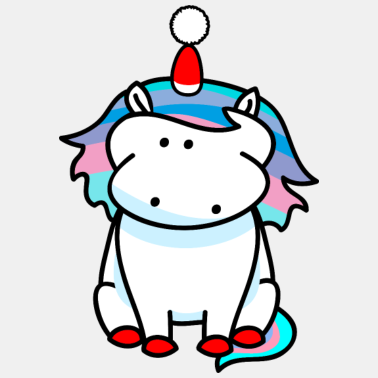 Motiv Einhorn mit Weihnachtshorn