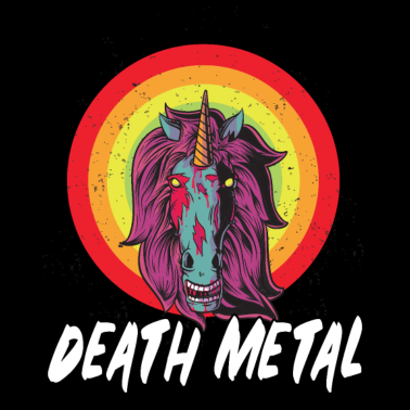Motiv Death Metal Einhorn Sensenmann Heavy Unicorn