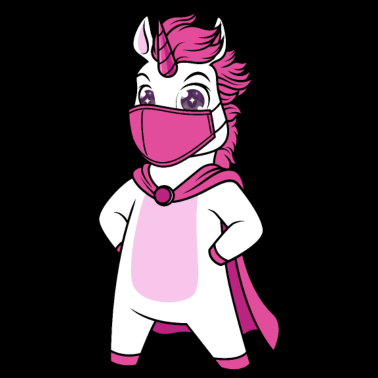 Motiv Einhorn mit Gesichtsmaske Superheld Maske Lustig