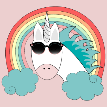 Motiv Einhorn mit Sonnenbrille