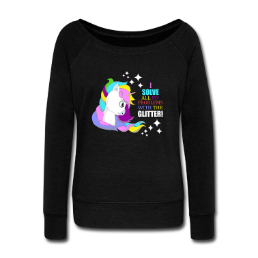 Einhörner Pullover - Einhorn Glitzer „Ich löse Probleme mit Glitzer“