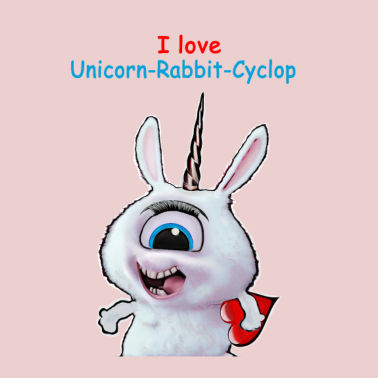 Motiv Einhorn-Hasen-Zyklop mit Herz