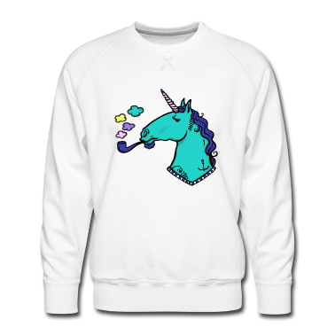 Einhörner Pullover - Einhorn + Pfeife + Tattoo