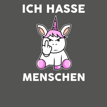 Motiv Ich hasse Menschen Mittelfinger Einhorn Fan