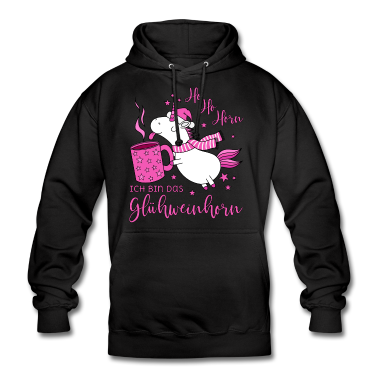 Einhörner Hoodie - Einhorn Glühweinhorn Ho Ho Horn Spruch Weihnachten