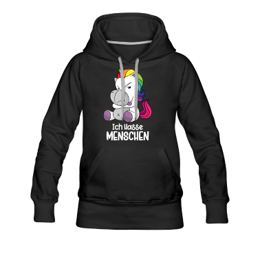 Einhörner Hoodie - Einhorn - Ich hasse Menschen