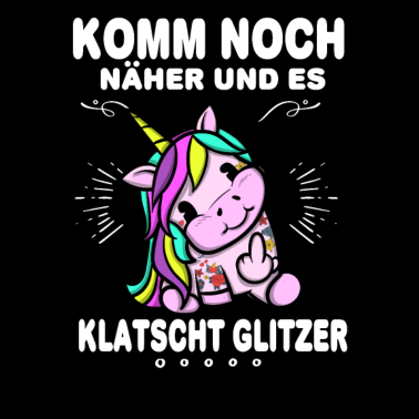 Motiv Einhorn Glitzer Aggressiv