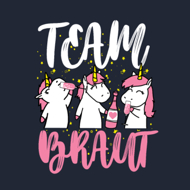 Motiv Team Braut JGA Einhorn Unicorn Wein Geschenk