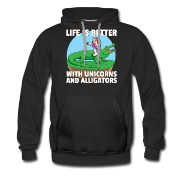 Einhörner Hoodie - Einhorn Krokodil Alligator Herzschlag