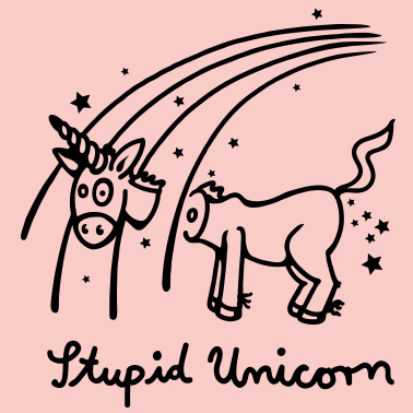 Motiv Das dumme Einhorn verliert seinen Kopf